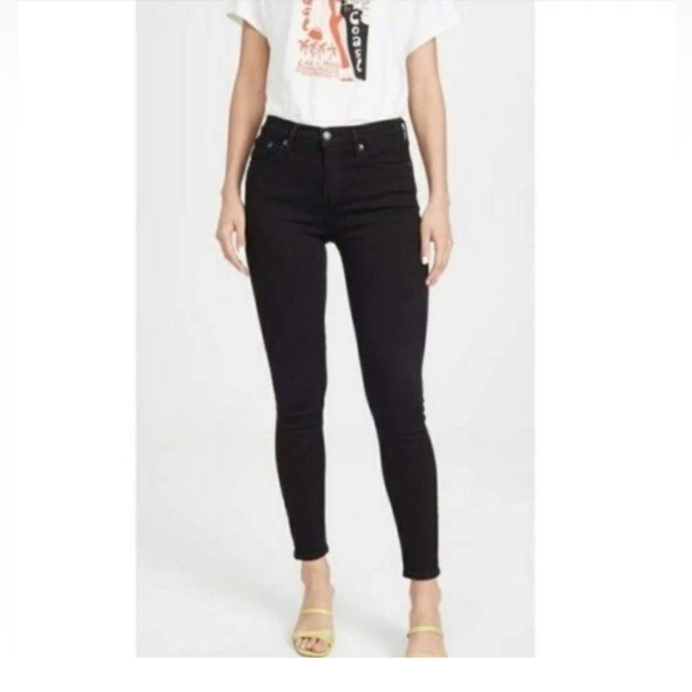 Agolde Filter Free Crop Skinny Jeans Black Size 26